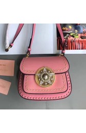 Top Miu Miu Goat Leather Shoulder Bag Rose 5BD030 VS00487