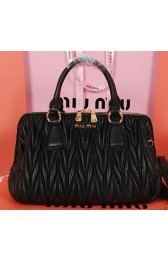 Top miu miu Matelasse Nappa Leather Top-handle Bag M88007 Black VS01455