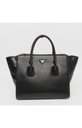 Top Prada Glace Calf Twin Pocket Tote Bag BN2619 in Black Original Calfskin Leather XZ VS07292