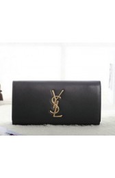 Top Saint Laurent Classic Monogramme Clutch Original Leather Y5486 Black VS09491