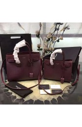 Top Saint Laurent Classic Sac De Jour Bag in Burgundy Grained Leather Y122240 VS05819