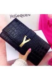 YSL Chyc Travel Case Croco Leather 30260 Black VS01993