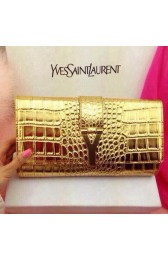 YSL Chyc Travel Case Croco Leather 30260 Gold VS04298