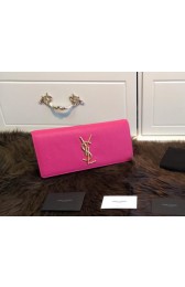 YSL Classic Monogramme Clutch Grainy Leather 311213 Rose VS08436