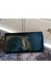 YSL Classic Monogramme Clutch Horse Hair 311213 Green VS09051