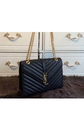 YSL Classic Monogramme Flap Bag Cannage Pattern 311224 Black VS03348