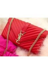 YSL Classic Monogramme Flap Bag Nappa Leather Y33210 Red VS08305