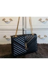 YSL Classic Monogramme Flap Bag Smooth Leather 311224 Black VS04970