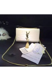 YSL Monogramme Tassel Shoulder Bag in White Croco Leather Y8200 VS04213