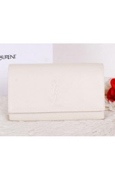 Yves Saint Laurent Belle De Jour Calf Leather Clutch Y7143 OffWhite VS05040