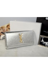 Yves Saint Laurent Classic Monogramme Clutch 311213A Silver VS09852