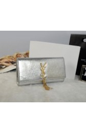 Yves Saint Laurent Classic Monogramme Tassel Clutch Y311212 Silver VS01235