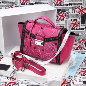 2014 Latest Prada Embroidered Saffiano Flap Bag 50321 in Peach LSS VS08372