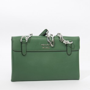 2014 Newest Prada Medium Lux Flap Crossbody Bag BT0995 in Green Original Calfskin Leather XZ VS04921