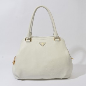 2014 Prada Original Calfskin Leather Tote Bag BR4386 in White XZ VS09344