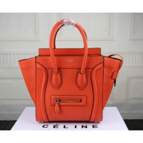 AAA Celine Luggage Micro Boston Bag Clemence Leather CT33081 Orange VS08175