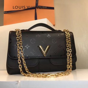 AAA Fake Louis Vuitton Cuir Plume and Cuir Ecume Very Chain Bag Noir M42899 VS01243