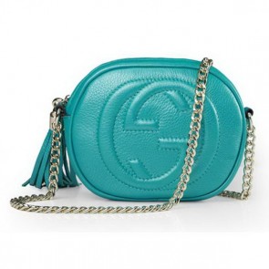AAA Gucci Soho Original Leather mini Chain Bag 353965 Green VS05272
