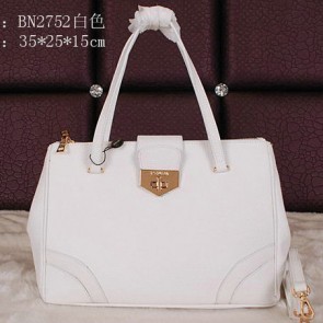 AAA Prada Grainy Leather Tote Bag BN2752 White VS03956