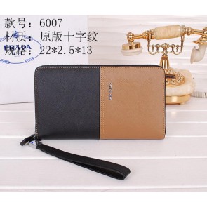 AAA Prada Original Saffiano Leather Clutch P6007 Wheat VS08300