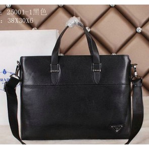 AAA Replica PRADA Smooth Leather Business Briefcase 250011 Black VS03291
