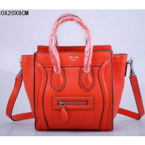 AAAAA Imitation Celine Luggage Nano Bag Grainy Leather C3308S Orange VS00460