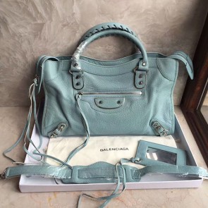 Balenciaga Classic Metallic Edge City Goat Leather Bag Light Green 101420 VS02200