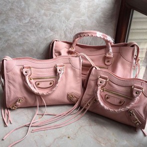 Balenciaga Classic Metallic Edge City Goat Leather Bag Pink 101420 VS04238
