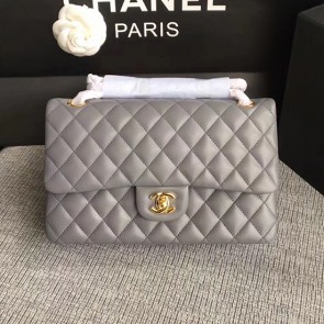Best Classic Chanel Lambskin Flap Shoulder Bag Grey A01112 VS00884