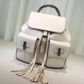 Best Gucci Bamboo Leather Backpack Off-white 370833 VS05985