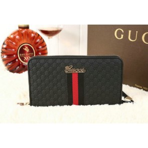 Best Gucci Guccissima Leather Clutch G9551 Black VS02886