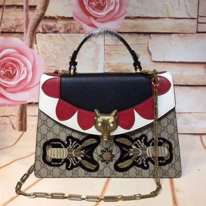 Best Imitation Gucci Broche GG Supreme Top Handle Bag 466432 VS05569