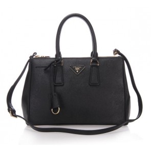 Best Imitation Prada 30cm Saffiano Leather Tote Bag BN1801 Black VS02651