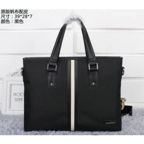 Best Prada Fabric & Leather Briefcase P08971 Black VS02968