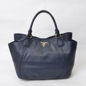 Best Prada Original Calfskin Leather Tote BN2435 in Sapphire Blue XZ VS03437