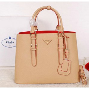 Best Prada Saffiano Cuir Leather Tote Bag BN2820 Apricot VS04065