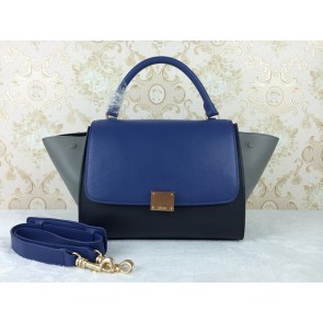 Best Quality Celine Original Leather Trapeze Bag CL8726 Royal&Black&Grey VS05170
