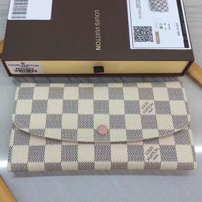 Best Quality Copy Louis Vuitton Damier Azur Canvas Emilie Wallet Rose Ballerine N41625 VS00600