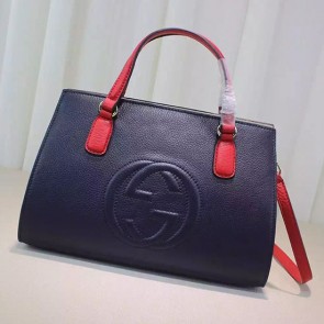 Best Quality Gucci Soho Leather Top Handle Bag Blue 431571 VS02923