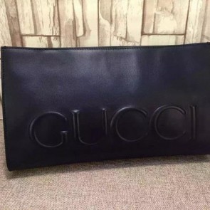 Best Quality Gucci XL Leather Clutch 409382 Black VS07846