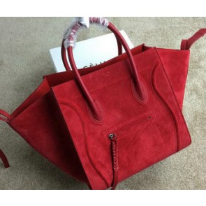 Best Quality Imitation Celine Luggage Phantom Bag Nubuck Leather 99013 Red VS05951