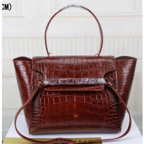 Celine Belt Bag Croco Leather C3368S Brown VS00104