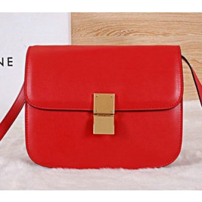 Celine Classic Box Small Flap Bag Calfskin C88007 Red VS04452