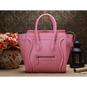 Celine Luggage Micro Boston Bag Original Leather 3307 Pink VS06908