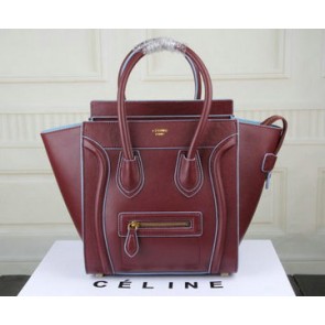 Celine Luggage Micro Boston Bag Original Leather CT33081 Burgundy VS09841