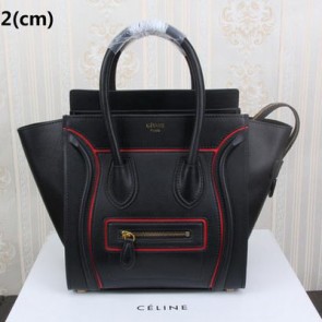 Celine Luggage Micro Tote Bag Original Leather CLY33081M Black VS06667
