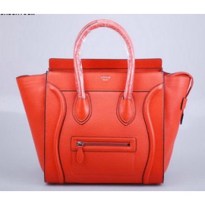 Celine Luggage Mini Tote Bag Grainy Leather Ci3308 Orange VS06851