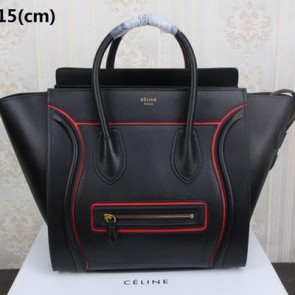 Celine Luggage Mini Tote Bag Original Leather CLY33081L Black VS07055