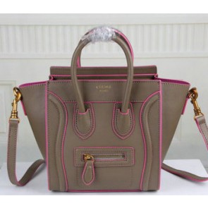 Celine Luggage Nano Bag Original Leather C3308S Khaki VS07890