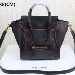 Celine Luggage Nano Tote Bag Original Leather CLY33081S Black VS08960